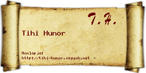 Tihi Hunor névjegykártya